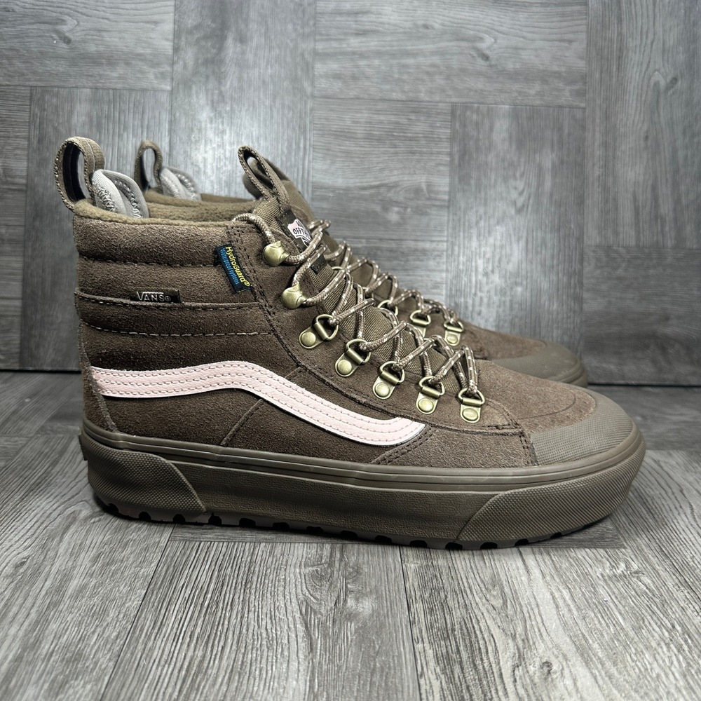 Vans Sk8-Hi MTE-2 Sneaker Boot Women 8.5 Brown Pink Waterproof 507698 NEW